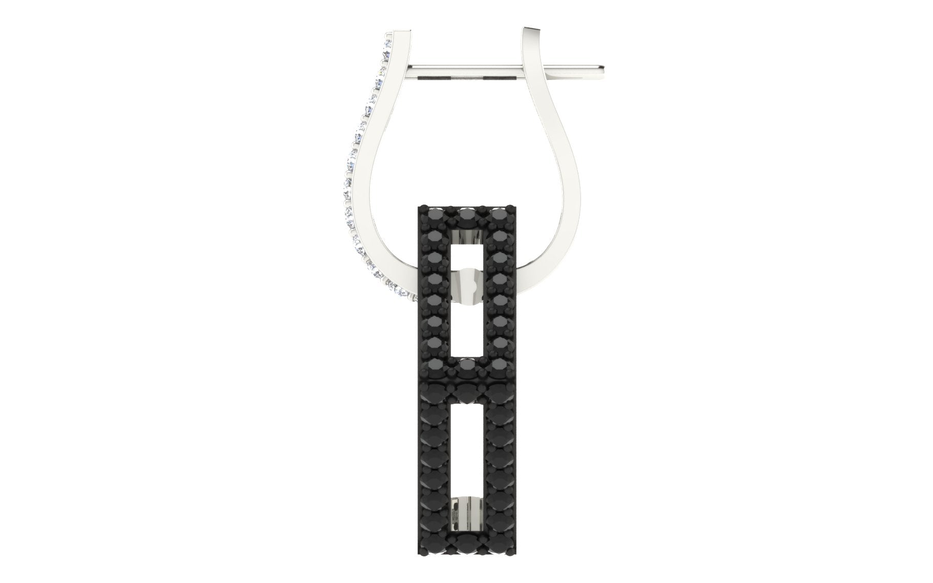 Nidal Jewels | Diamond Duet Square Silver Hoops